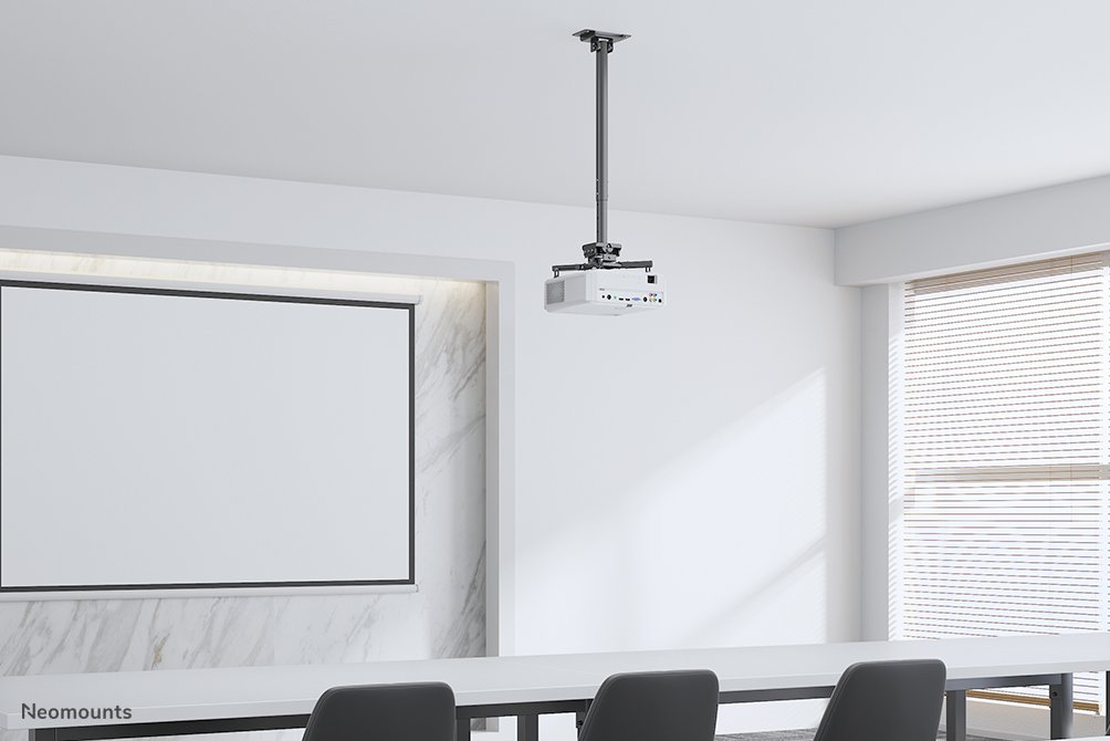 Neomounts CL25-550BL1 Soporte de techo para proyector - alt. 74,5-114,5 cm - fácil montaje - movimiento completo